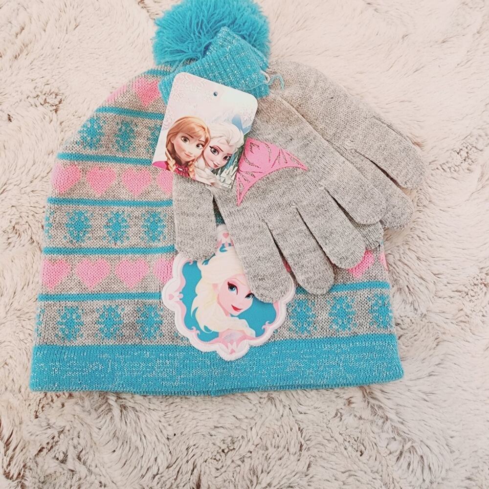 DISNEY FROZEN LITTLE GIRL HAT AND GLOVE SET ONE SIZE